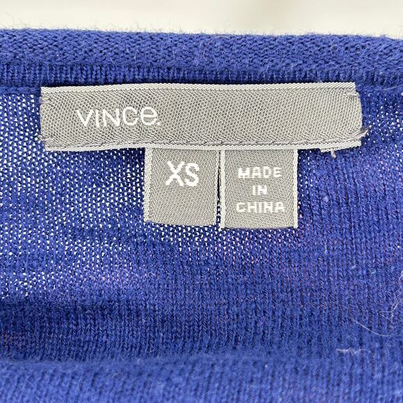 Vince Minimalist Chic Slouchy Oversized Cotton Boatneck Sweater Blue Women’s XS - Picture 6 of 6